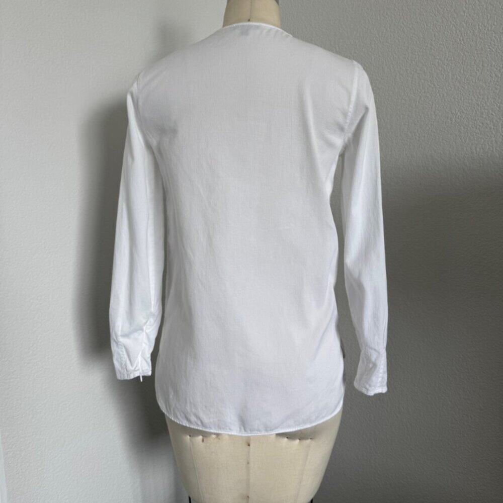 Massimo Dutti | White Cotton L/S Blouse Size 2/XS - Picture 3 of 11